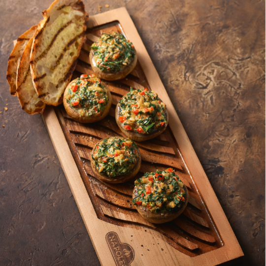 Champignons met spinazievulling