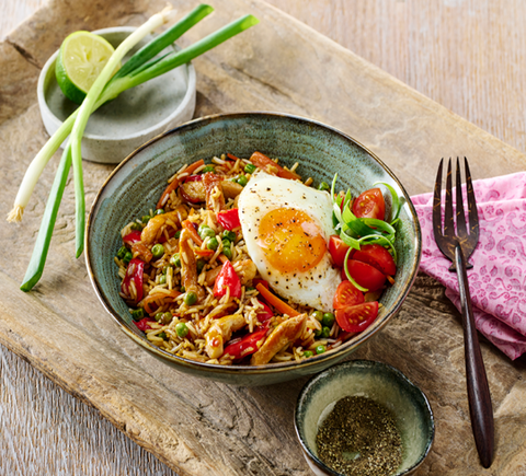 Nasi Goreng met kip, ei en soja